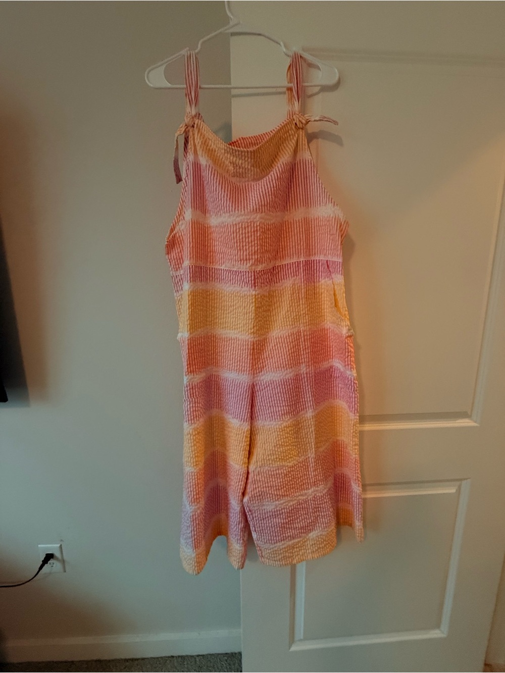 Attitudes by Renee Pink, Yellow & Orange Striped Romper